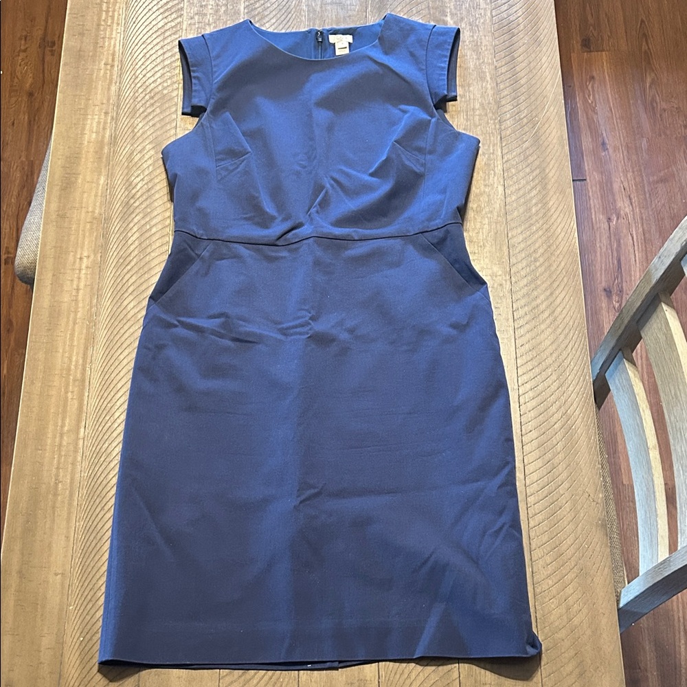 J. Crew Classic Navy Midi Dress